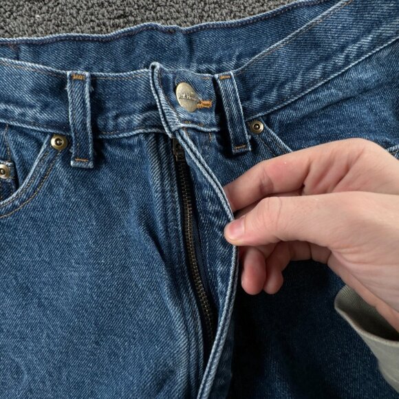 LL Bean Double L Jeans Flannel Lined Denim Men Blue Women Cotton Size 10 Regular - Picture 9 of 16